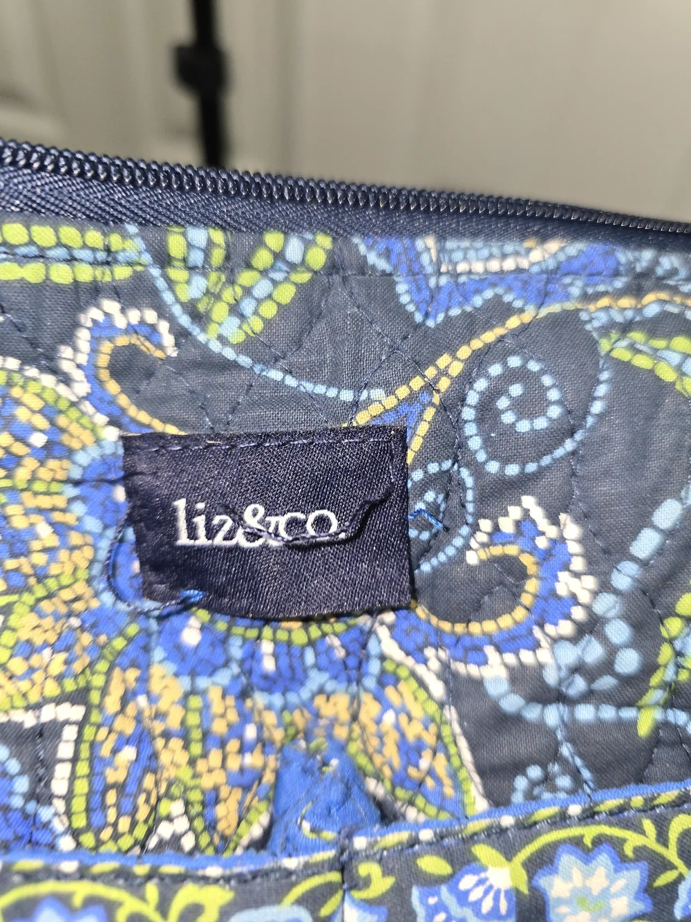 Liz & Co. Blue Paisley Quilted Crossbody Bag